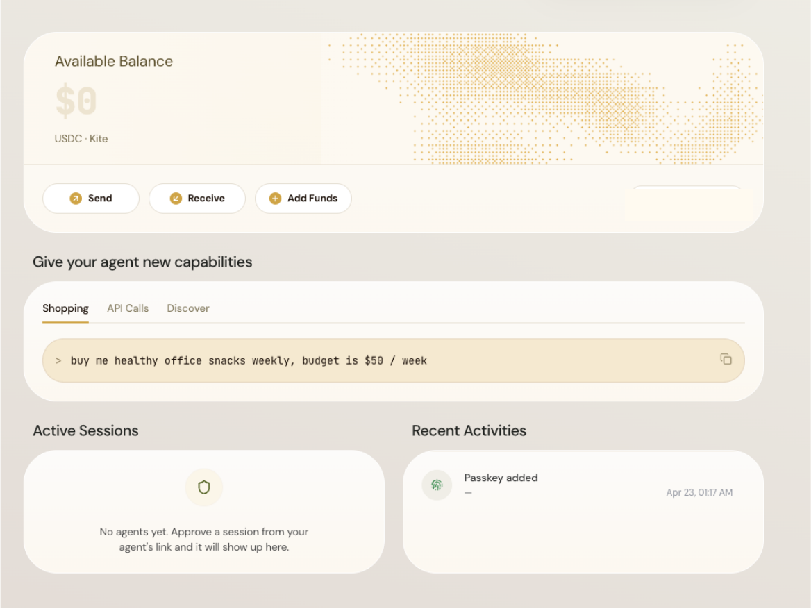Kite Passport dashboard ready state